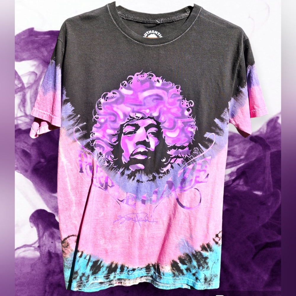 New Jimi Hendrix Medium Purple Haze Tie Dye T-Shirt Sz Med